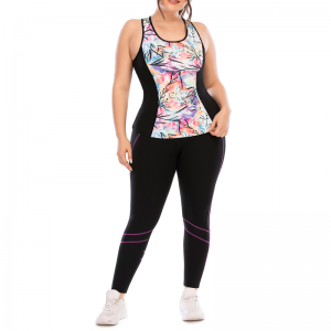 Blommig lappficka yogauppsättning