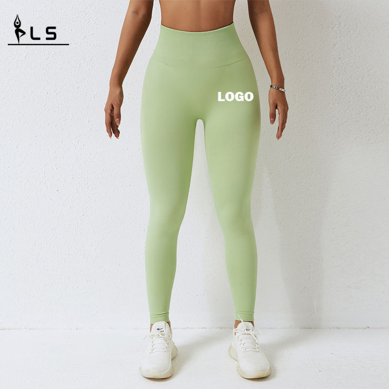 SC10109 Sömlös gym Yoga Leggings Kvinnor med anpassade logotyden Skrapare Kvinnor Yoga Pants Leggings