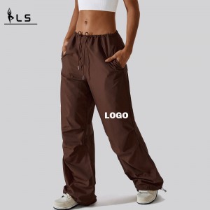 SC10113 Wide-Ben Casual Pants Women\'s American Style DrawString raka overaller baggy byxor