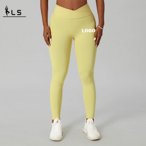 SC101012 Sömlösnylon Elastane Leggings for Women Push Up Breattable V Shape Leggings Yoga Pants