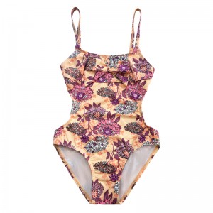 Barns baddräkt med tryckt grimma tillbaka ihålig