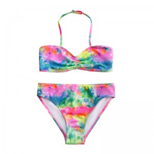 Barn \\\\ \'baddräkt med halterhals och gradientfärg