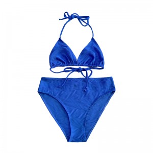 Blue Mönster Specialduk Triangle Cup Halter Halter Strap Split Swimsuit