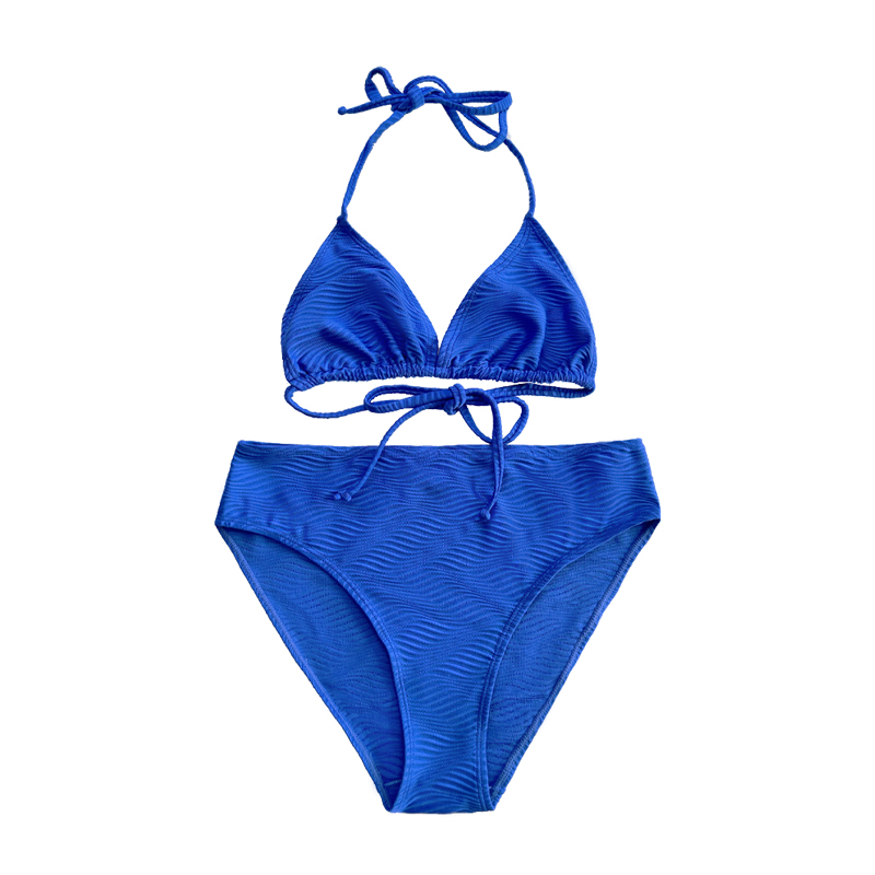 Blue Mönster Specialduk Triangle Cup Halter Halter Strap Split Swimsuit