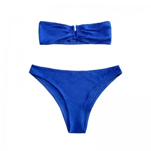 Blue Mönster Special Tyg Axel Less Top U-Button Split Swimsuit
