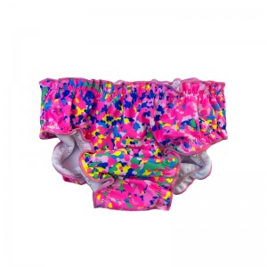 Babyblöjor tryckta blommiga veck bekväma absorberande så söt ljus rosrosa rosa